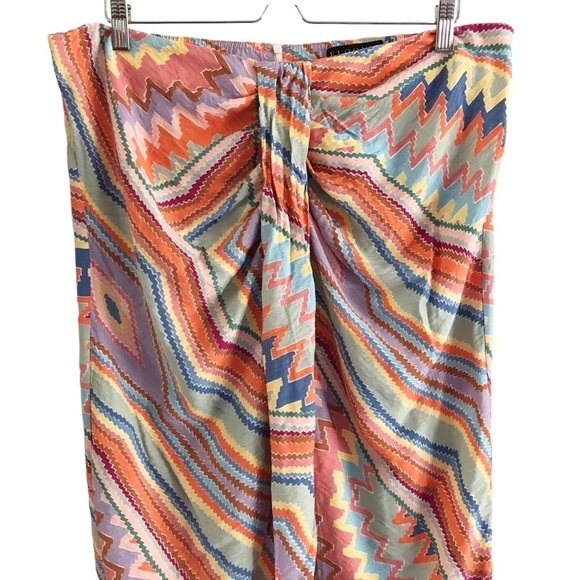 Eloquii Skirt Faux Wrap Boho Geometric Colorful Print Size 16 - Picture 4 of 12